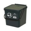 Cubo de polipropileno con la manija y la cubierta, de color verde, 7 Lt. 225x240x205 mm, con la identificación de residuos pegatina