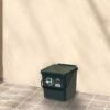 Cubo de polipropileno con la manija y la cubierta, de color verde, 7 Lt. 225x240x205 mm, con la identificación de residuos pegatina - Imagen 4