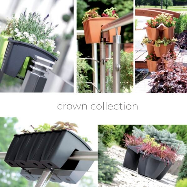 Maceta CROWN 16L., dimensiones (mm) 480x480x264, color Antracita - Imagen 2