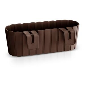 Jardinera para balcón BOARDEE HOOK 4,9L., dimensiones (mm) 383x212x130, color Marrón