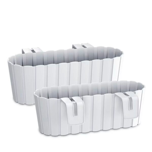 Jardinera para balcón BOARDEE HOOK 4,9L., dimensiones (mm) 383x212x130, color Blanco - Imagen 4