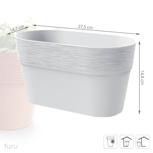 Maceta FURU , dimensiones (mm) 277x147x148, color Blanco - Imagen 2