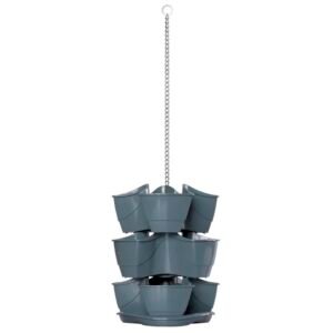 Jardín vertical colgante COUBI HERBAL 9L., dimensiones (mm) 295x295x880, color Grafito