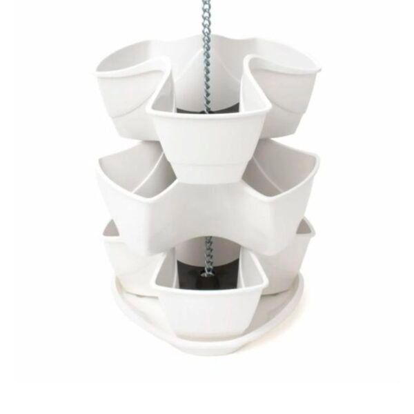 Jardín vertical colgante COUBI HERBAL 9L., dimensiones (mm) 295x295x880, color Blanco - Imagen 4