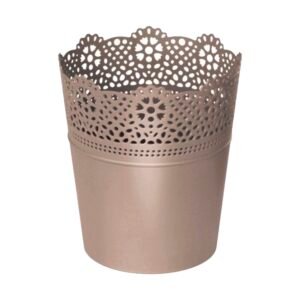 Maceta LACE , dimensiones (mm) 112x112x130, color Mocca