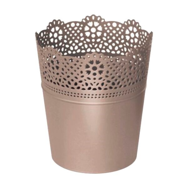Maceta LACE , dimensiones (mm) 135x135x155, color Mocca