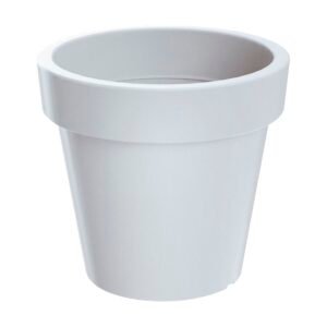 Maceta LEXO ROUND 92L., dimensiones (mm) 600x600x550, color Blanco