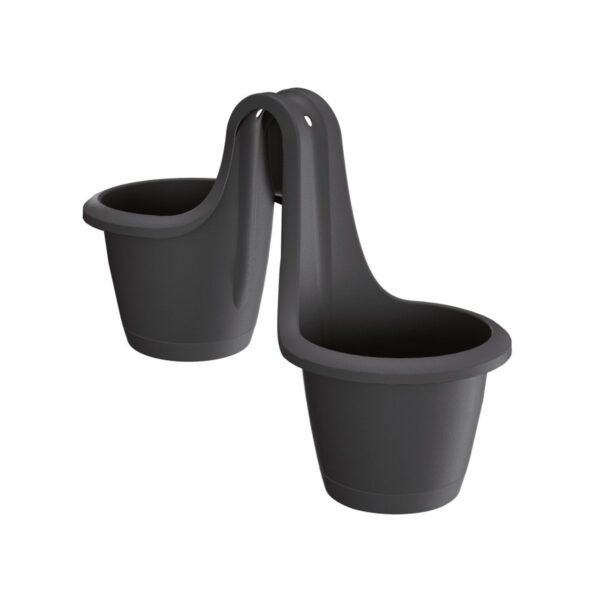 Maceta RESPANA TWINS 5L., dimensiones (mm) 463x200x336, color Antracita