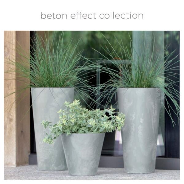 Maceta TUBUS CASE BETON EFFECT 12L., dimensiones (mm) 400x216x200, color Hormigón - Imagen 2