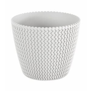 Maceta redonda 11,5L Prosperplast Splofy de plastico en color blanco, Ø29,5 x 24,9 cm
