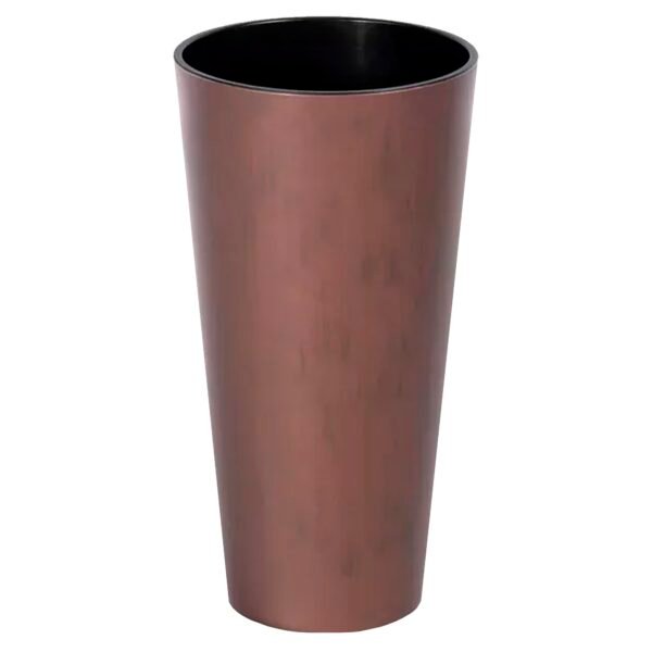 Maceta TUBUS SLIM CORTEN 64L., Con depósito, dimensiones (mm) 400x400x762, color Cobre