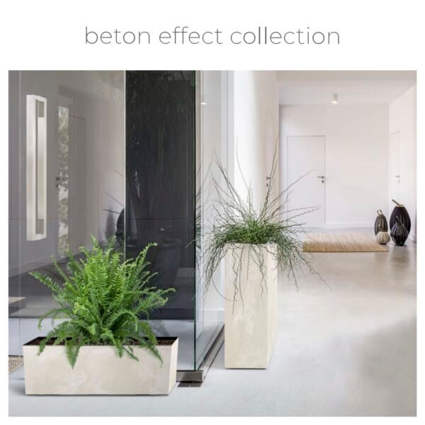 Maceta URBI CASE BETON EFFECT , Con depósito, dimensiones (mm) 580x180x195, color Antracita - Imagen 2