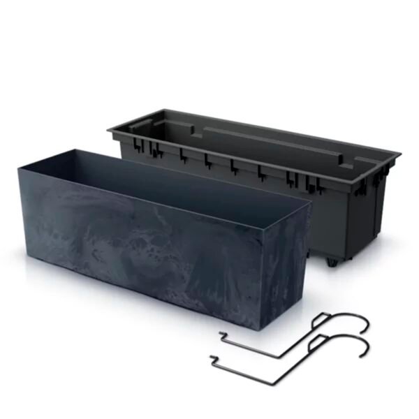 Maceta URBI CASE BETON EFFECT W , dimensiones (mm) 580x180x195, color Antracita - Imagen 4