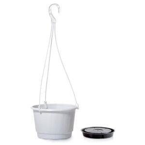 Macetero colgante PRO 6,5L., dimensiones (mm) 270x270x165, color Blanco