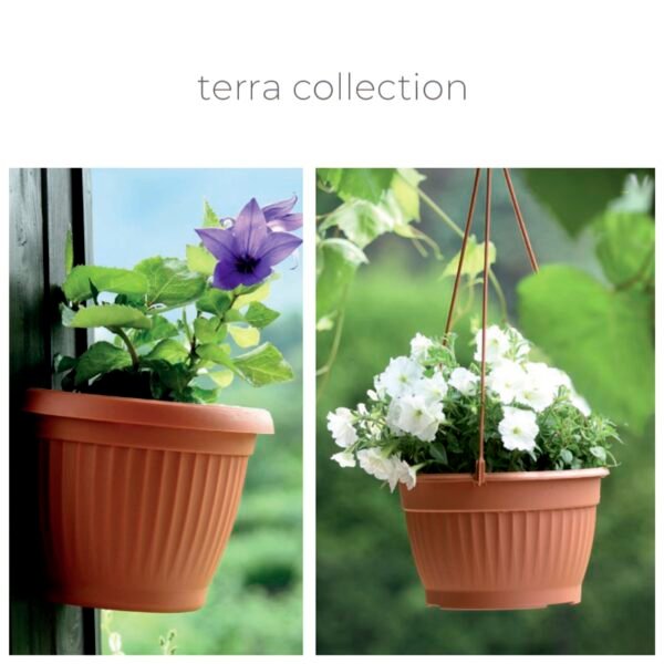 Macetero colgante TERRA 4L., dimensiones (mm) 230x230x140, color Terracota - Imagen 2