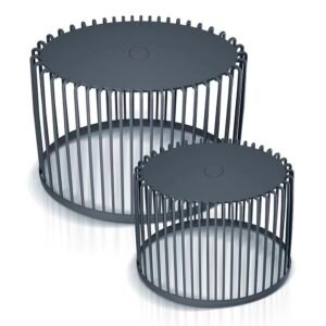 Set de 2 cestas de jardín soporte - mesa auxiliar decorativa clubo , dimensiones (mm) 568x348x450, color antracita