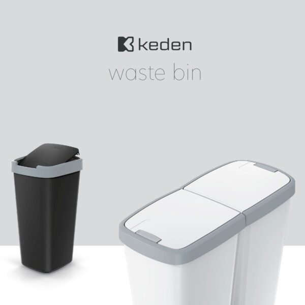 Papelera con 2 tapas independientes de 45L KEDEN - Imagen 4