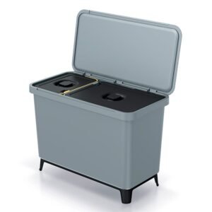 Sistema clasificador de reciclaje 1x10L + 1x23L  color gris KEDEN