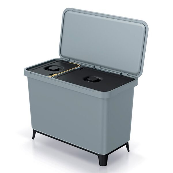 Sistema clasificador de reciclaje 1x10L + 1x23L  color gris KEDEN