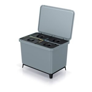 Sistema clasificador de reciclaje 4x10L color gris KEDEN