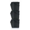 Set de 3 cubos de basura KEDEN SORTIBOX 100% plástico reciclado, negro, 75L - Imagen 2