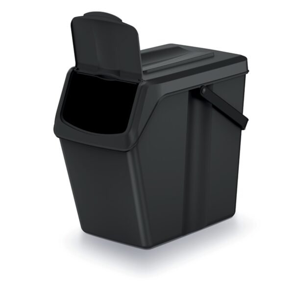 Set de 3 cubos de basura KEDEN SORTIBOX 100% plástico reciclado, negro, 75L - Imagen 3