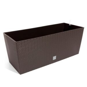 Jardinera Rato 30 litros con riego en color chocolate 60 x 25 x 24 cm