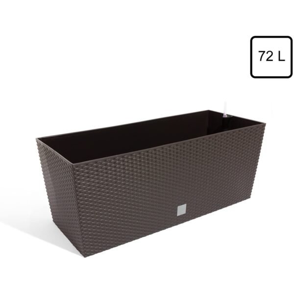 Jardinera Rato 72 litros con riego en color chocolate 80 x 33 x 32 cm - Imagen 3