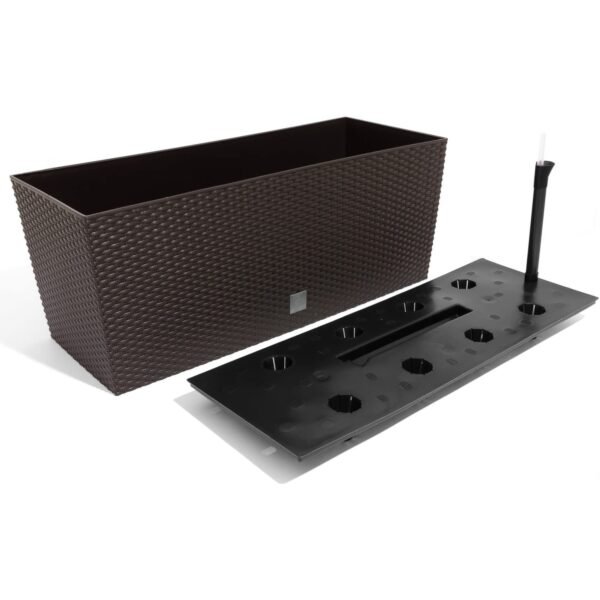Jardinera Rato 72 litros con riego en color chocolate 80 x 33 x 32 cm - Imagen 4