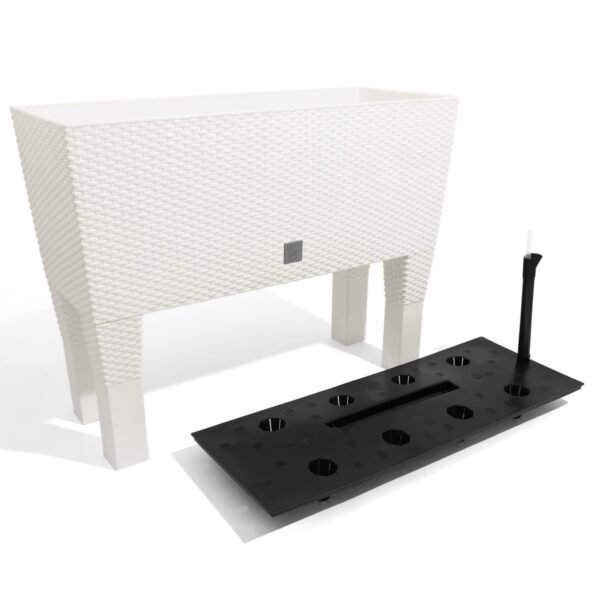 Jardinera c/ patas mod. rato jh 600. c/autorriego 60x25x46cm. blanco - Imagen 3