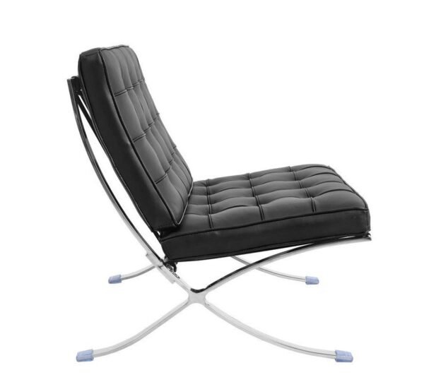 Silla BARNA (T), diseño, acero inoxidable, similpiel negra - Imagen 3