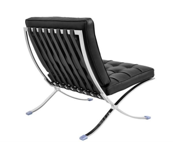 Silla BARNA (T), diseño, acero inoxidable, similpiel negra - Imagen 4