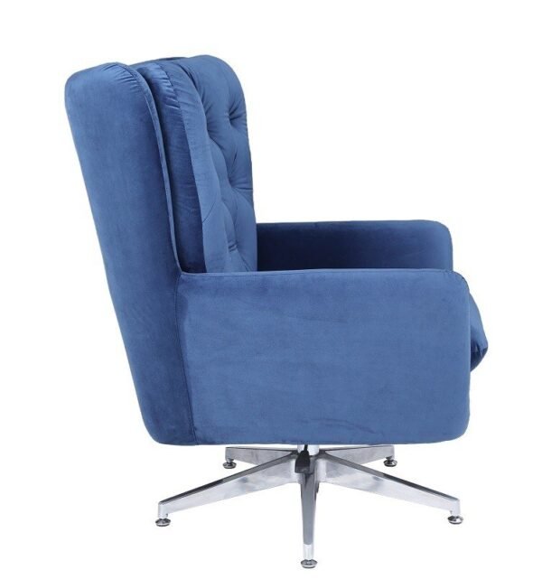 Sillón BÉCQUER, giratorio, regulable, tapizado velvet azul - Imagen 4