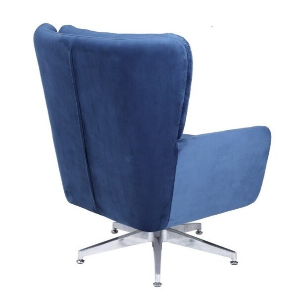 Sillón BÉCQUER, giratorio, regulable, tapizado velvet azul - Imagen 6