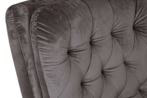 Sillón BÉCQUER, giratorio, regulable, tapizado velvet gris - Imagen 5