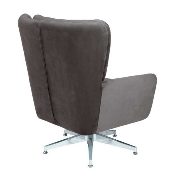 Sillón BÉCQUER, giratorio, regulable, tapizado velvet gris - Imagen 6