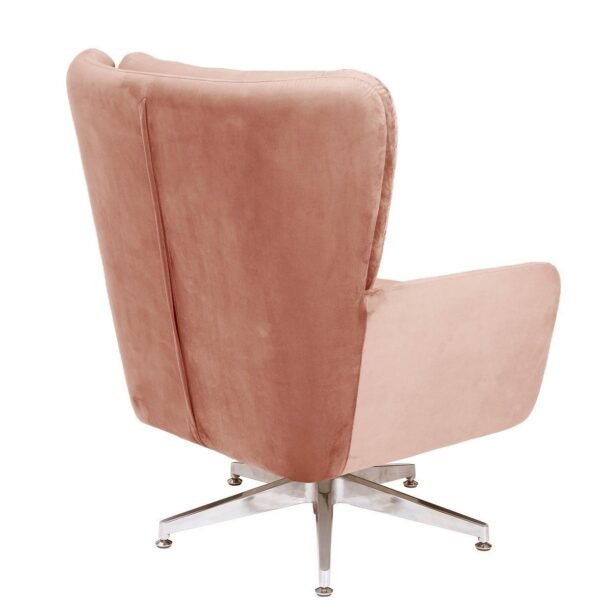Sillón BÉCQUER, giratorio, regulable, tapizado velvet rosa - Imagen 5