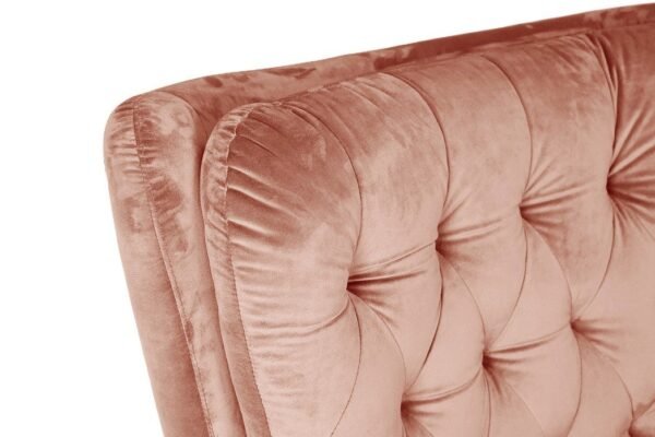 Sillón BÉCQUER, giratorio, regulable, tapizado velvet rosa - Imagen 6