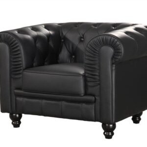 Sillón CHESTER, similpiel negra