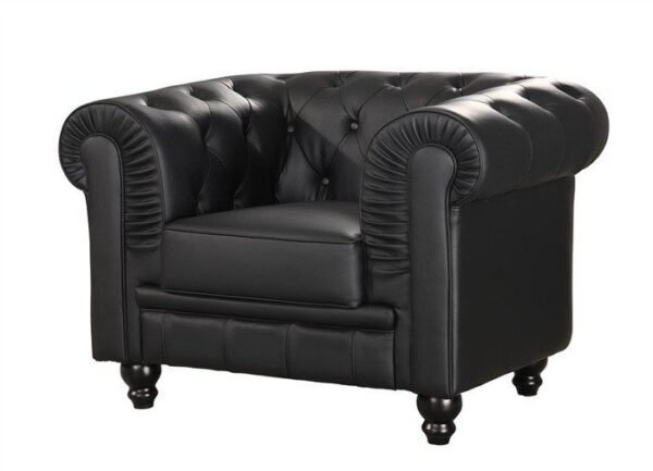 Sillón CHESTER, similpiel negra