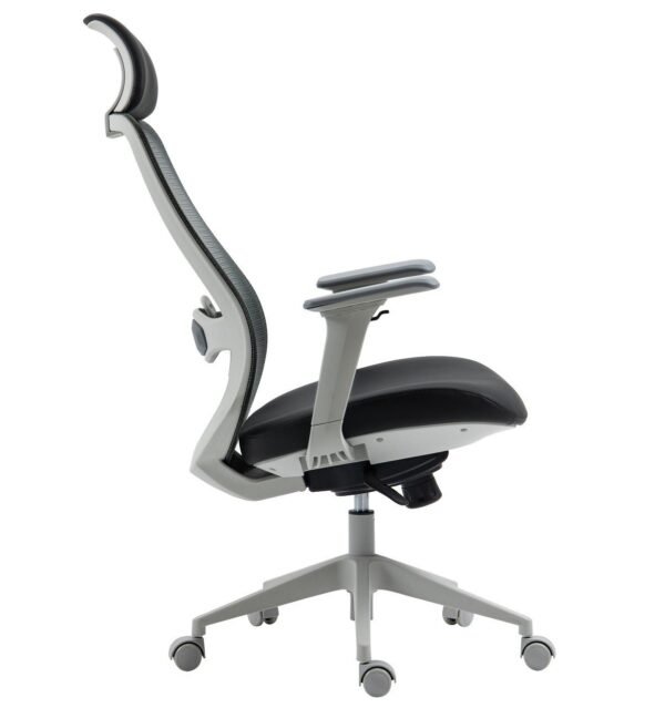 Sillón de oficina ARANJUEZ, alto, gris, ergonómico, multifunción, malla y asiento negro - Imagen 7