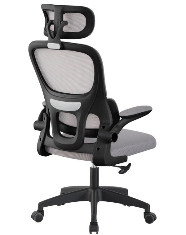 Sillón de oficina BERNAY, alto, negro, malla y asiento gris - Imagen 5