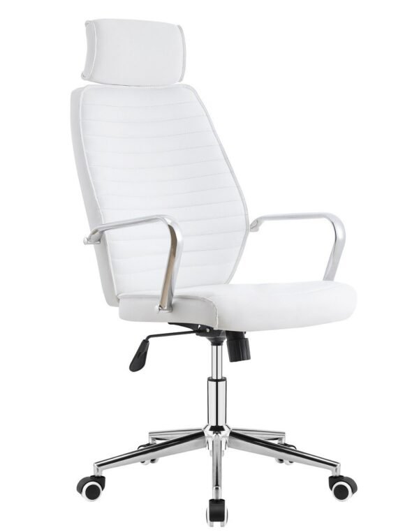 Sillón de oficina BRATISLAVA NEW, alto, similpiel blanca - Imagen 3