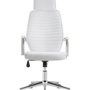 Sillón de oficina BRATISLAVA NEW, alto, similpiel blanca