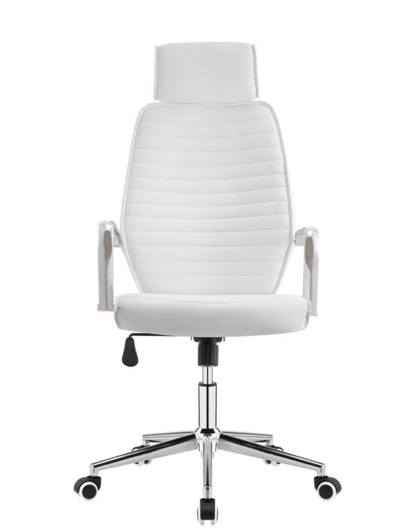 Sillón de oficina BRATISLAVA NEW, alto, similpiel blanca