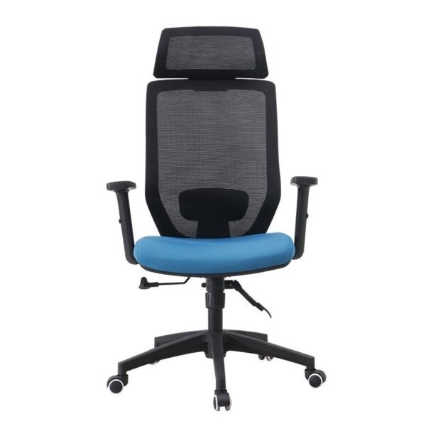 Sillón de oficina CLAYTON, negro, malla negra, tejido azul claro - Imagen 3