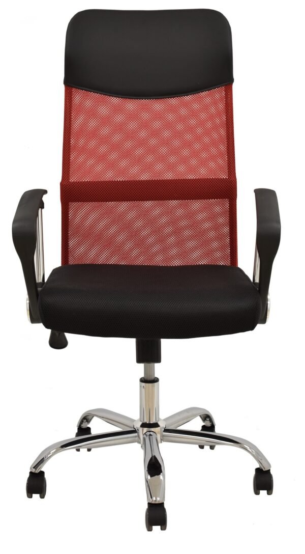 Sillón de oficina GINO (H), malla roja y tejido mesh negro - Imagen 4