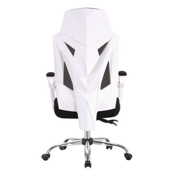 Sillón de oficina GRAZ, blanco, alto, gas, sincro, malla y tejido negro - Imagen 3