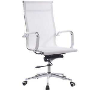 Sillón de oficina IGOR, alto, gas, basculante profundo, malla blanca