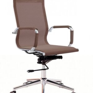 Sillón de oficina IGOR, alto, gas, basculante profundo, malla marrón